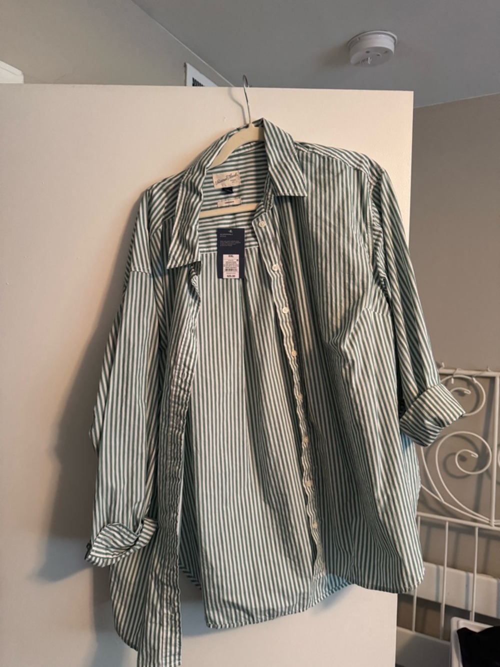 Oversized Green Striped Button Up
